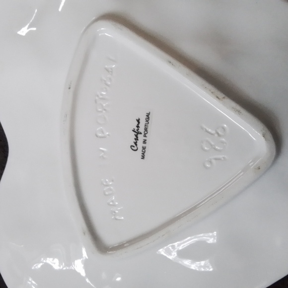 Casafina white heart shaped ceramic plate with roses - Picture 3 of 3